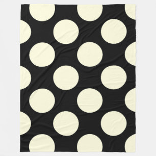 Fleece Blanket große Kreise Dot Black Cream