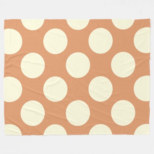 Fleece Blanket große Kreise Dotbraune Creme (Vorderseite (Horizontal))