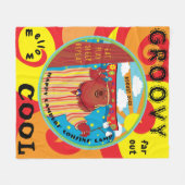 Fleece Blanket Happy Campe Groovy Bear Personalisi (Vorderseite (Horizontal))