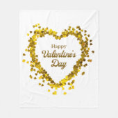 Fleece Blanket Happy Valentine Day Gold Herz (Vorderseite)