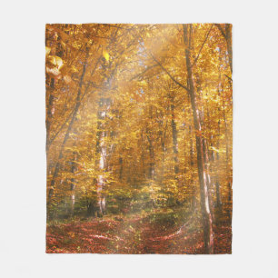Fleece Blanket Herbstwald Gold Rennen