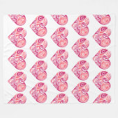 Fleece Blanket - Herzdesign 2 (Vorderseite (Horizontal))