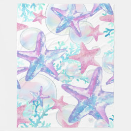 Fleece Blanket Hübsch Pink Starfish Muster