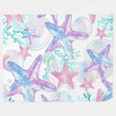 Fleece Blanket Hübsch Pink Starfish Muster (Vorderseite (Horizontal))