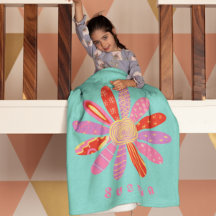 Fleece Blanket in Pastafarbe mit Name für Kinder