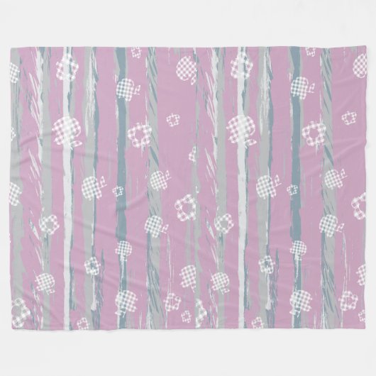 Fleece Blanket (Large 60" x 80") – Gingham Orchard (Vorderseite (Horizontal))