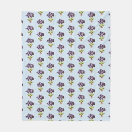 Fleece Blanket Lila Violets Muster blass (Vorderseite)