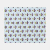 Fleece Blanket Lila Violets Muster blass (Vorderseite (Horizontal))