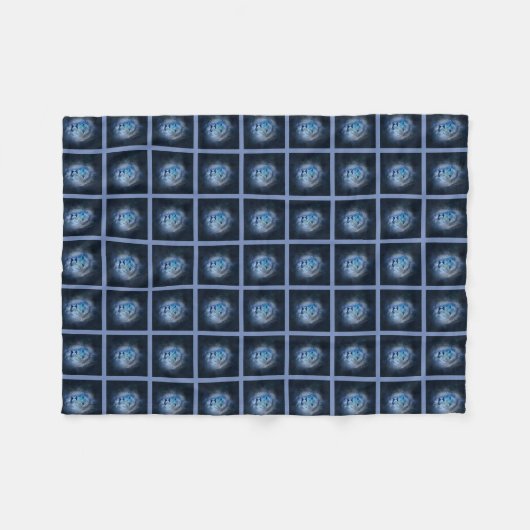 Fleece Blanket mit blauem Löwe (Vorderseite (Horizontal))