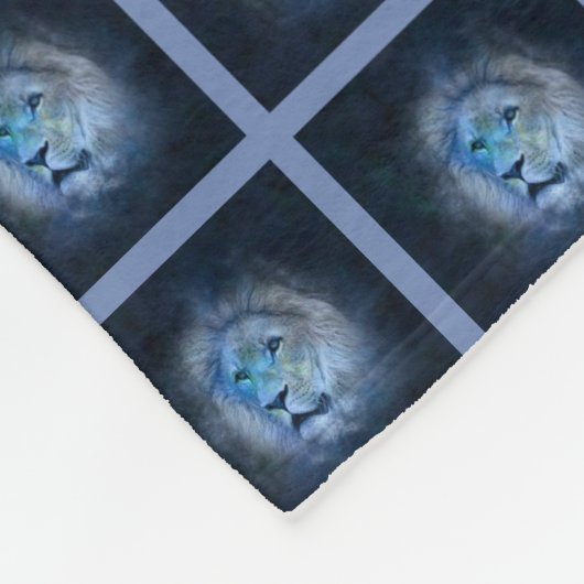 Fleece Blanket mit blauem Löwe (Ecke)