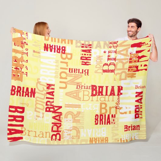 Fleece Blanket mit einem Namensmuster. (Beispiel)