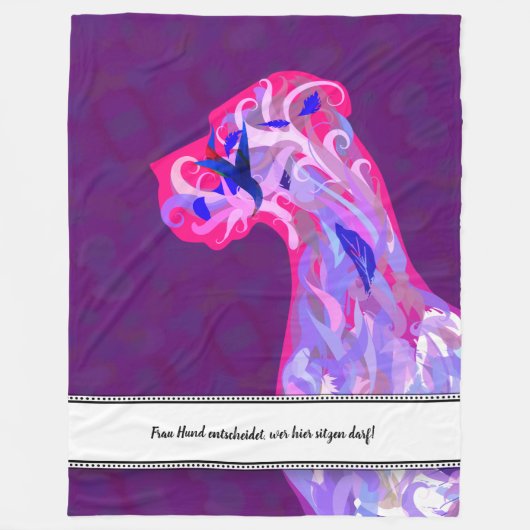 Fleece Blanket mit extravaganter Great Dane Illust (Vorderseite)
