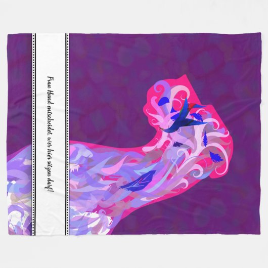 Fleece Blanket mit extravaganter Great Dane Illust (Vorderseite (Horizontal))