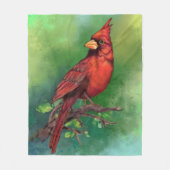 Fleece Blanket mit Northern Red Kardinal Bird (Vorderseite)