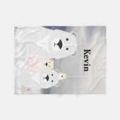 Fleece Blanket mit Polar Bear Family (Vorderseite (Horizontal))