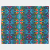 Fleece Blanket mit Regenbogen Koi Fischdesign (Vorderseite (Horizontal))