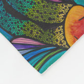 Fleece Blanket mit Regenbogen Koi Fischdesign (Ecke)