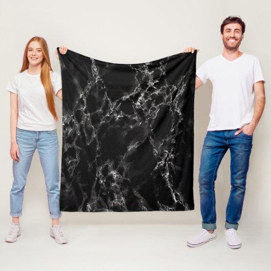 Fleece Blanket mit schwarzem Marmordesign (Beispiel)