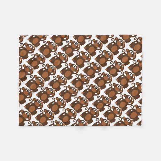 Fleece Blanket/Niedliche Affen (Vorderseite (Horizontal))