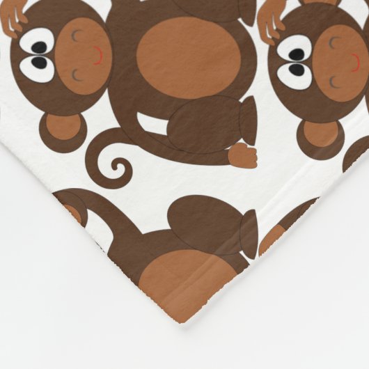 Fleece Blanket/Niedliche Affen (Ecke)