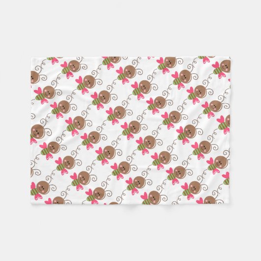 Fleece Blanket/Niedliche Hummel (Vorderseite (Horizontal))