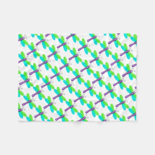 Fleece Blanket/Niedliche Libellen (Vorderseite (Horizontal))
