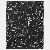Fleece Blanket of Names and Speckled Musical Notes (Vorderseite)