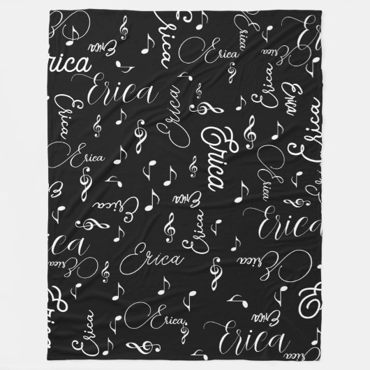 Fleece Blanket of Names and Speckled Musical Notes (Vorderseite)