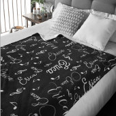 Fleece Blanket of Names and Speckled Musical Notes