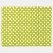 Fleece Blanket/Oliven mit weißen Polka Dosen (Vorderseite (Horizontal))