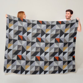 Fleece Blanket - Orange geometrische Dreiecke