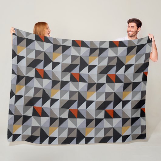 Fleece Blanket - Orange geometrische Dreiecke (Beispiel)