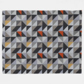 Fleece Blanket - Orange geometrische Dreiecke (Vorderseite (Horizontal))