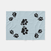 Fleece Blanket - Polydactyl Paw Prints (Vorderseite (Horizontal))