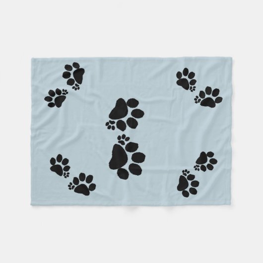 Fleece Blanket - Polydactyl Paw Prints (Vorderseite (Horizontal))
