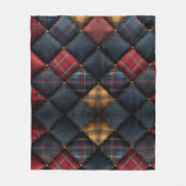 Fleece Blanket Quilt Red Navy Gelbes Muster (Vorderseite)