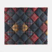 Fleece Blanket Quilt Red Navy Gelbes Muster (Vorderseite (Horizontal))