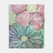 Fleece Blanket "Red & Greenish Blume" Personalisie (Vorderseite)