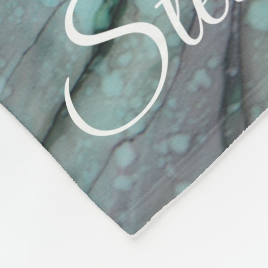 Fleece Blanket "Red & Greenish Blume" Personalisie (Ecke)