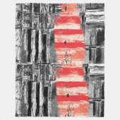 Fleece Blanket – Red Pulse Abstract Design (Vorderseite)