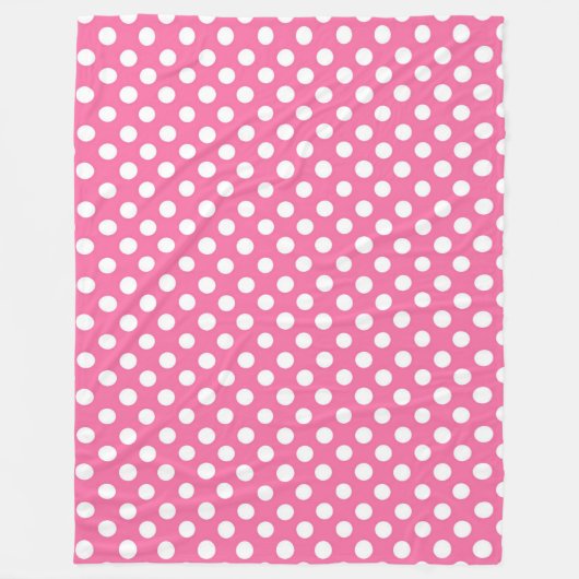 Fleece Blanket/Rosa mit weißen Polka-Punkten (Vorderseite)