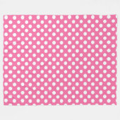 Fleece Blanket/Rosa mit weißen Polka-Punkten (Vorderseite (Horizontal))