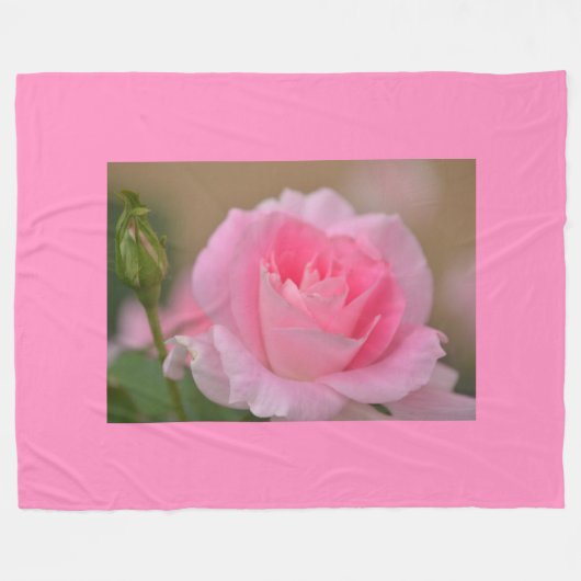 Fleece Blanket/Rosa Rose (Vorderseite (Horizontal))