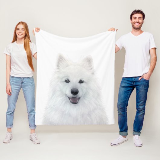 Fleece Blanket, Samoyed Dog von Mart (Beispiel)