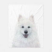 Fleece Blanket, Samoyed Dog von Mart (Vorderseite)