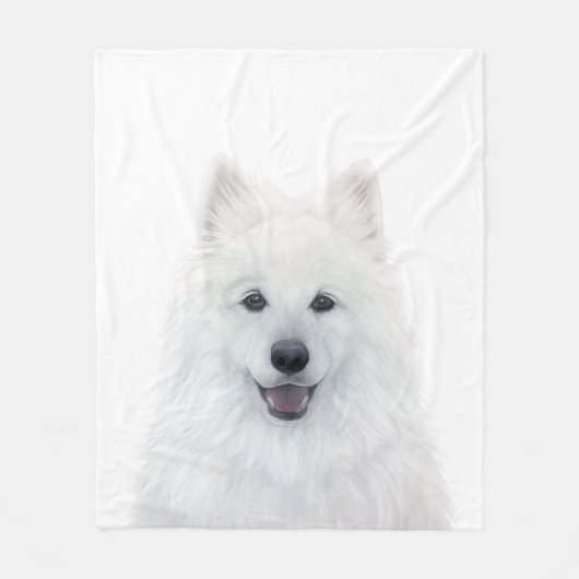 Fleece Blanket, Samoyed Dog von Mart (Vorderseite)