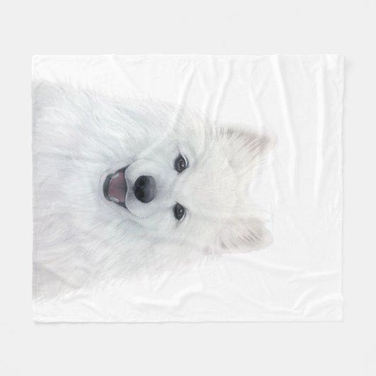 Fleece Blanket, Samoyed Dog von Mart (Vorderseite (Horizontal))