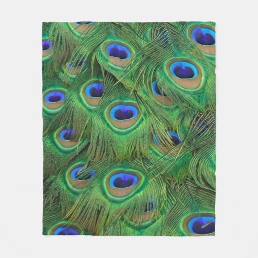 Fleece Blanket, schönes Peacock Feathers Foto (Vorderseite)