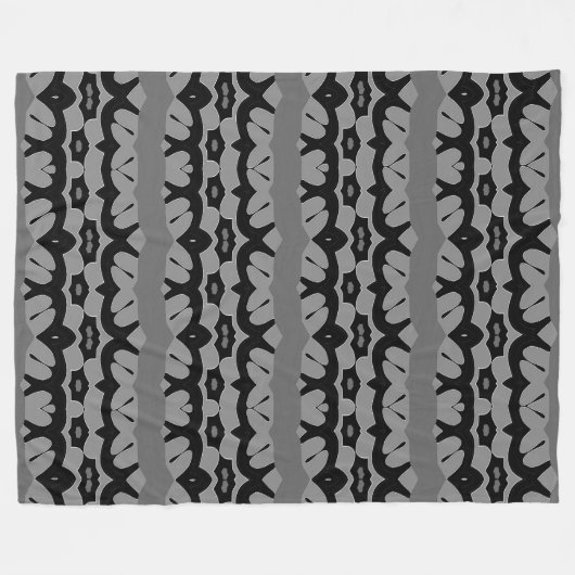 Fleece Blanket, Schwarz & Grau Klassik (Vorderseite (Horizontal))