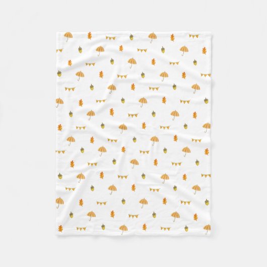 Fleece Blanket (Small) - Autumn And Fall Pattern (Vorderseite)